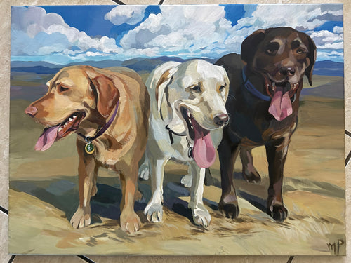 Acrylic on Canvas 18x24 (3 Pets)