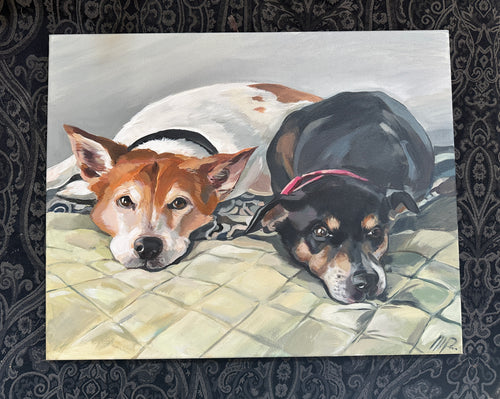 Acrylic on Canvas 16x20 (2 Pets)